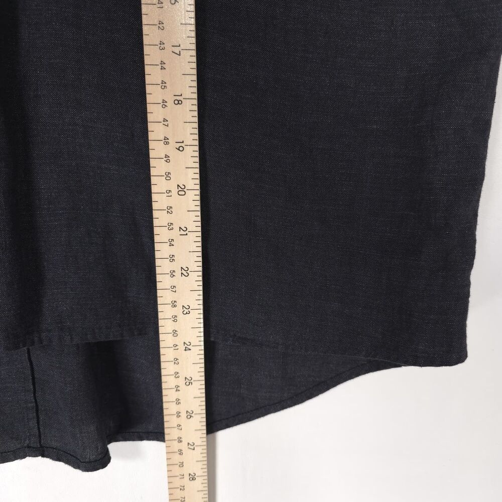 EILEEN FISHER Women's Top Blouse SMALL 100% Organic Linen Dark Blue Shirt S16LOL - Picture 5 of 8